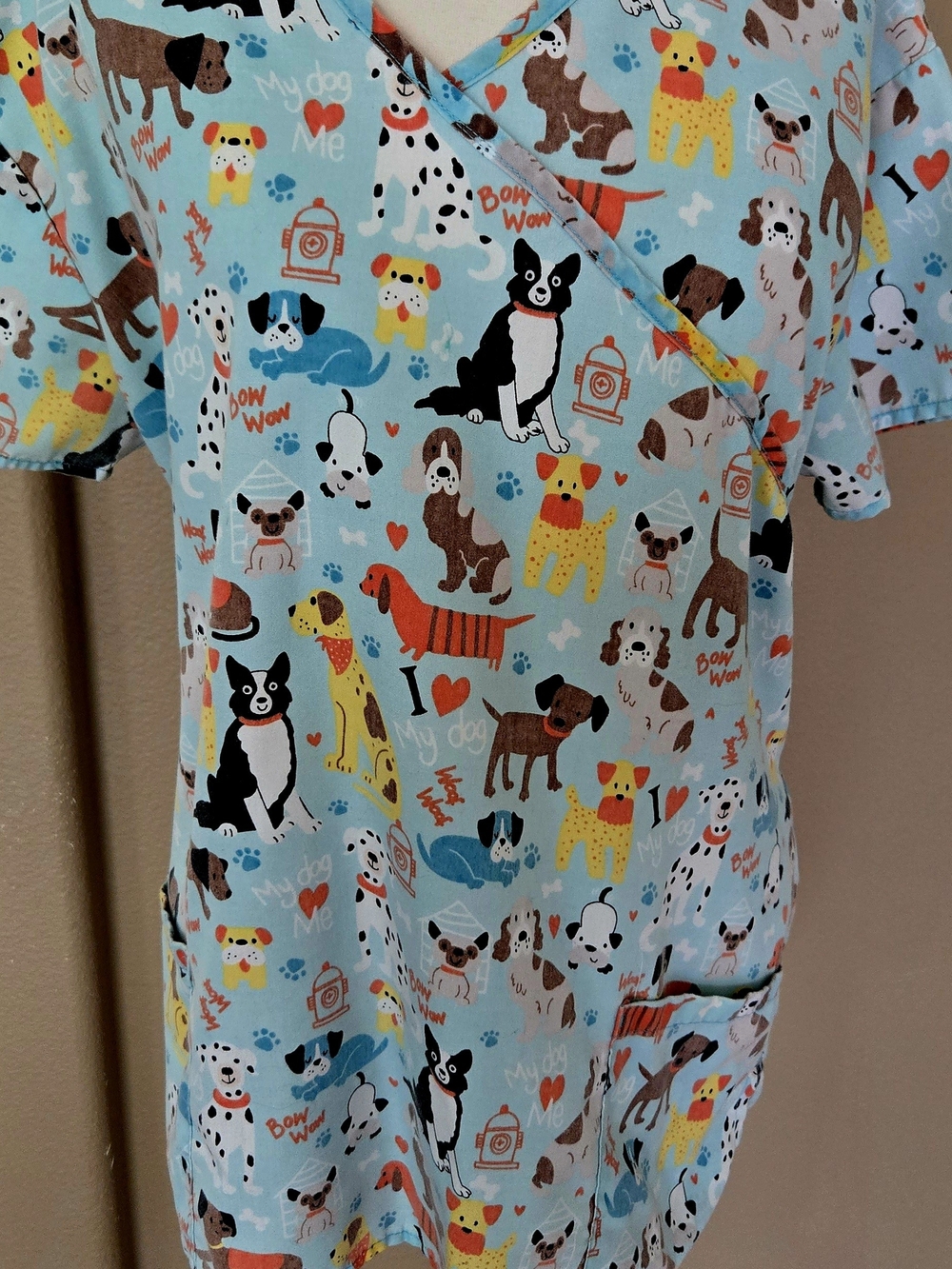 Cassandra O Light Blue Dog-Print Tunic Top - Cassandra O